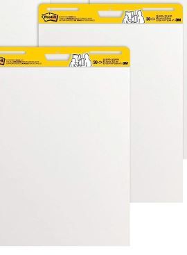Photo 1 of Post-it Super Sticky Easel Pad, 25 x 30 Inches, 30 Sheets/Pad, 2 Pads, Large White Premium Self Stick Flip Chart Paper