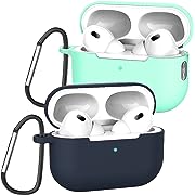 Photo 1 of 2----Seltureone 2-Pack Case Compatible for AirPods Pro 2nd Generation (2022) with Keychain+Magnetic Anti-Lost Sports Straps, Soft Silicone Cover Full Protective