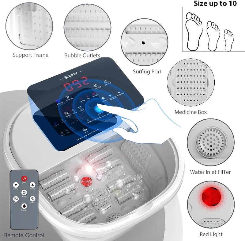 Photo 1 of  Foot Spa for Women, Collapsible Foot Bath Spa with Heat and Massage, Foot Soak Tub with Ozone Sterilize,Temperature Control, Timing,Lavender Epsom Salt and Herbal Foot Bath Bag,Gifts for Mom
