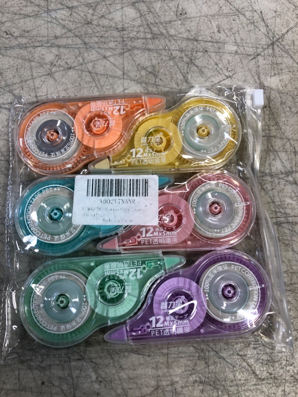 Photo 1 of CORRECTION TAPE 6 PACK - MULTI COLOR 