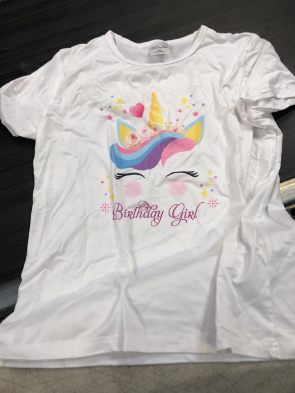 Photo 1 of birthday girls shirt unicorn 
size- 9-10 years