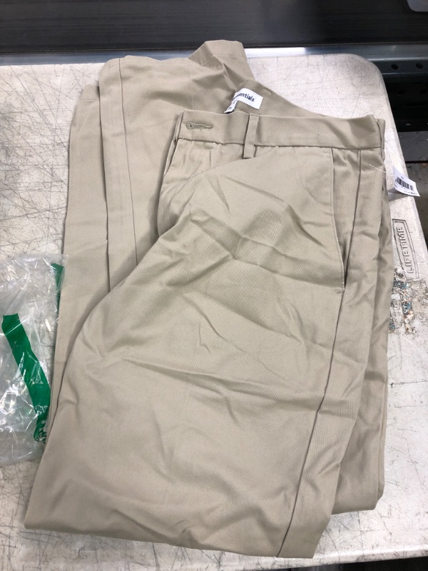 Photo 2 of Amazon Essentials Men's Straight-Fit Wrinkle-Resistant Flat-Front Chino Pant 32W x 32L Khaki Brown