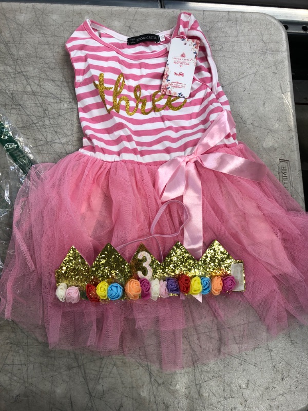 Photo 1 of girls birthday dress "3" - pink/gold
size- 100