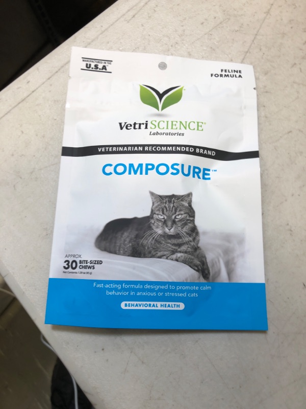 Photo 2 of VetriScience Composure, Calming Formula for Cats, 30 Bite-Sized Chews Chicken 30 Chews