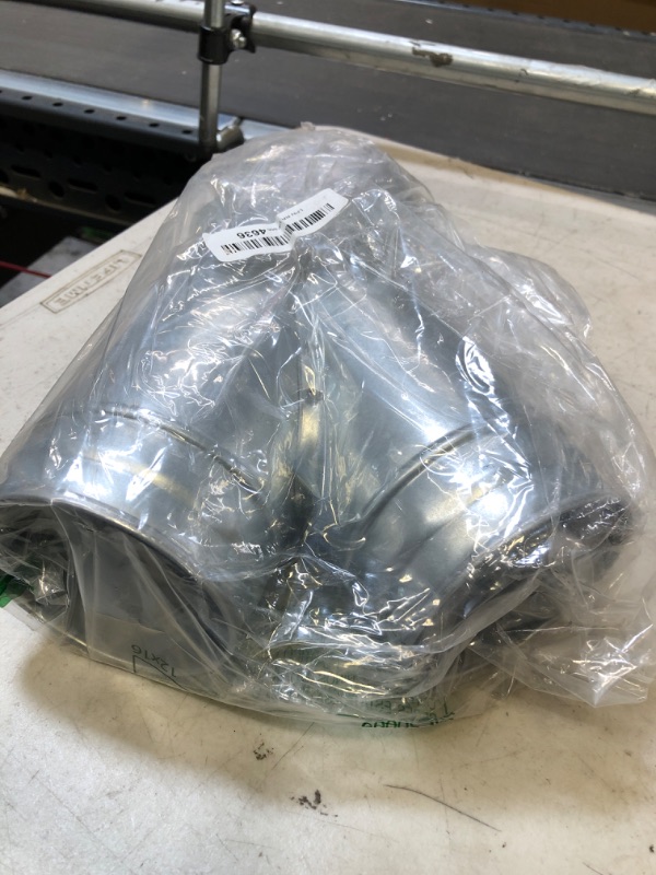 Photo 1 of 4 Inch Draft Blocker Backdraft Damper Duct Draft Stopper One-Way Airflow Ducting Insert Backflow Preventer Inline Fan Vent Deflector Silver