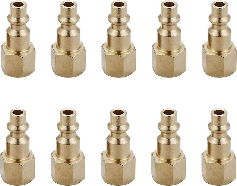 Photo 1 of 
T TANYA HARDWARE Air Hose Fittings And Quick Connect Air Fittings, 1/4 Inch NPT Brass Female Air Coupler Plug (10 Piece) Industrial Type D, Air Compressor Fittings
