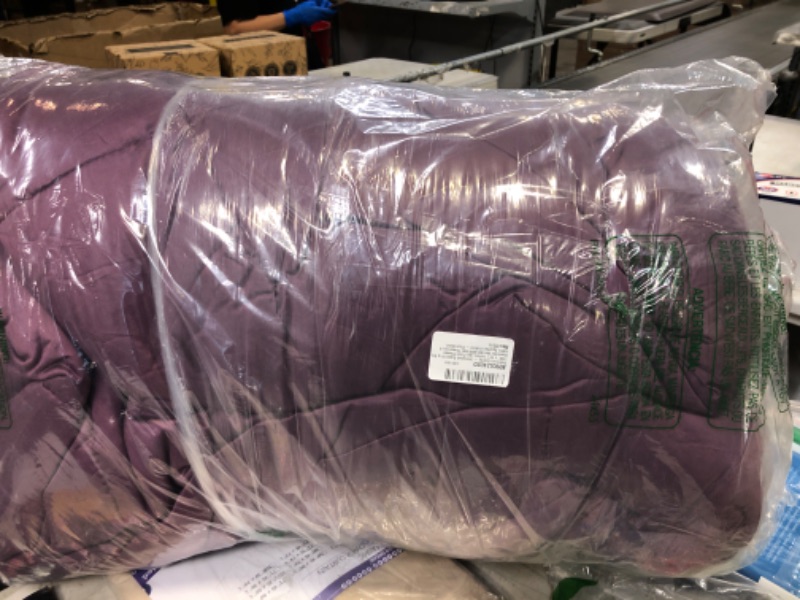 Photo 2 of Premium Quality - Oversized Super King Size (120" x 98") Inches, 3pc Pinch Pleated Comforter Set 400 GSM 800 Thread Count 100% Egyptian Cottont - Plum Solid 3 Piece - Oversized Super King (120" x 98") Plum