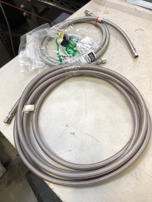 Photo 2 of 12 ft. Braided Ice Maker Supply Line