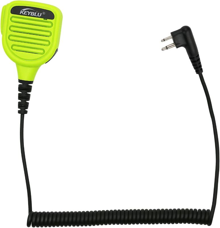 Photo 2 of KEYBLU CP200D Waterproof Shoulder Speaker Mic 2 Pin Two Way Radio Microphone with 3.5mm Audio Jack Compatible with Motorola CP200 CLS1410 CLS1110 RDM2070D walkie Talkie (for Motorola, Green)
