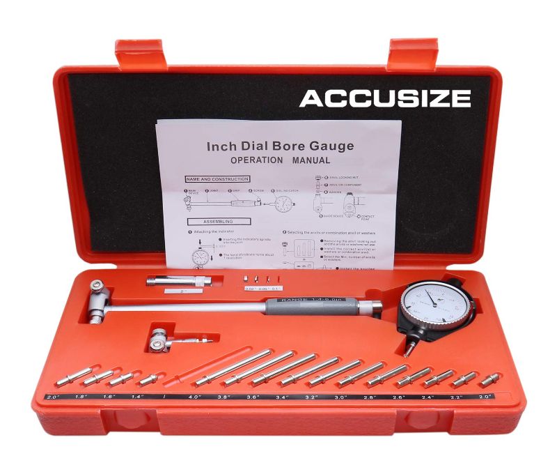 Photo 1 of Accusize Industrial Tools Dial Bore Gauge Set, 1.4-6 inch Measuring Range, 0.0005'' Graduation Interval, Ee20-1406
