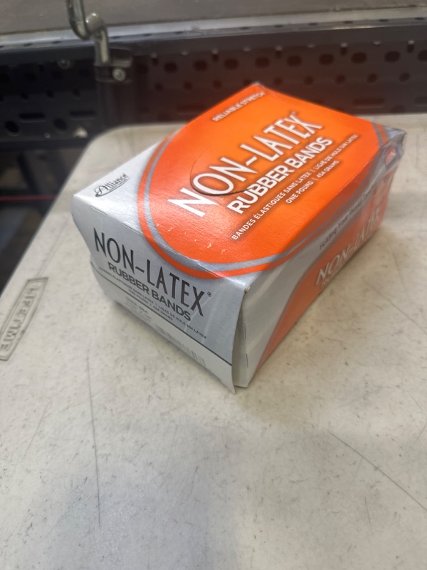 Photo 2 of Alliance Latex-Free Orange Rubber Bands, Size 64, 3-1/2 x 1/4, 440 Bands/1-1/4lb Box