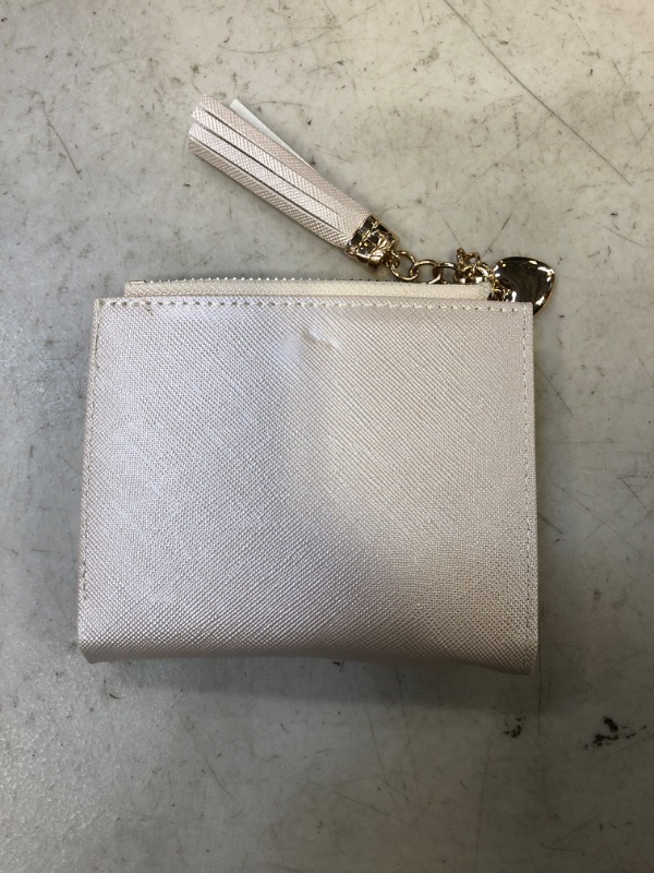 Photo 3 of Belsmi Women's Small Compact Slim Leather Mini Wallet Lady Purse Zipper Pocket Card Organizer Bifold Wallets (Pink)
