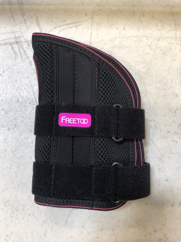 Photo 2 of FREETOO Wrist Brace for Carpal Tunnel Relief Night Support, Maximum Support Hand Brace with 3 Stays for Women Men, Adjustable Wrist Support Splint for Right Left Hands for Tendonitis, Arthritis ,Sprains, Rose Red (Left Hand, L/XL)