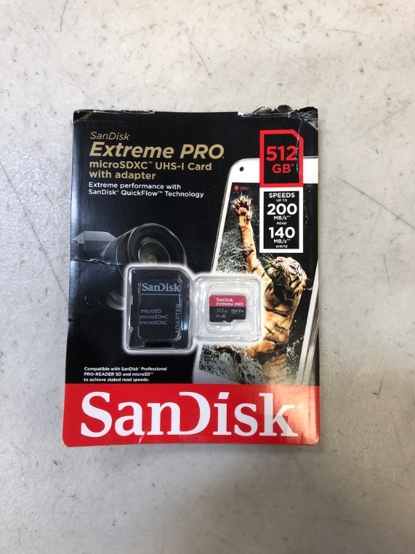 Photo 2 of SanDisk 512GB Extreme Pro Durable, Captures 4K UHD Video, 200MB/s Read and 140MB/s Write microSD UHS-I Card for Recording Outdoor Adventures and Weekend Trips