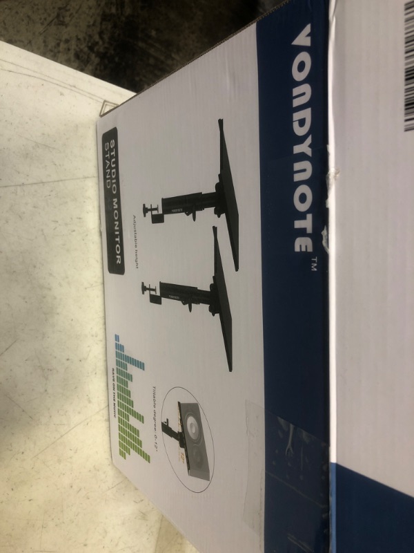 Photo 3 of Vondynote Studio Monitor Stands Pair Heavy Duty Desk Clamp Speaker Stands with Adjustable Tilt Angle Tray of 0-12 ° Pair of Clamp Stands Tilt