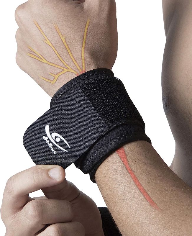 Photo 1 of HiRui 2 PACK Wrist Compression Strap and Wrist Brace Sport Wrist Support for Fitness, Weightlifting, Tendonitis, Carpal Tunnel Arthritis, Wrist Pain Relief-Wear Anywhere-Unisex,Adjustable
