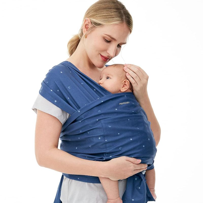 Photo 1 of Momcozy Baby Wrap Carrier Slings, Infant Carrier Slings for Newborn up to 50 lbs, Baby Wrap Adjustable for Adult Fits Sizes XXS-XXL, Easy to Wear Baby Carriers, Ergonomic Front Facing/Back, Starry Sky
