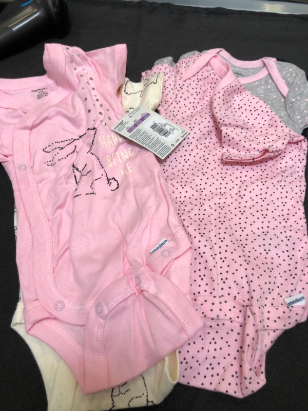 Photo 2 of Gerber Baby Girls 5-Pack Variety Onesies Bodysuits, Bunny Love, 0-3 Months