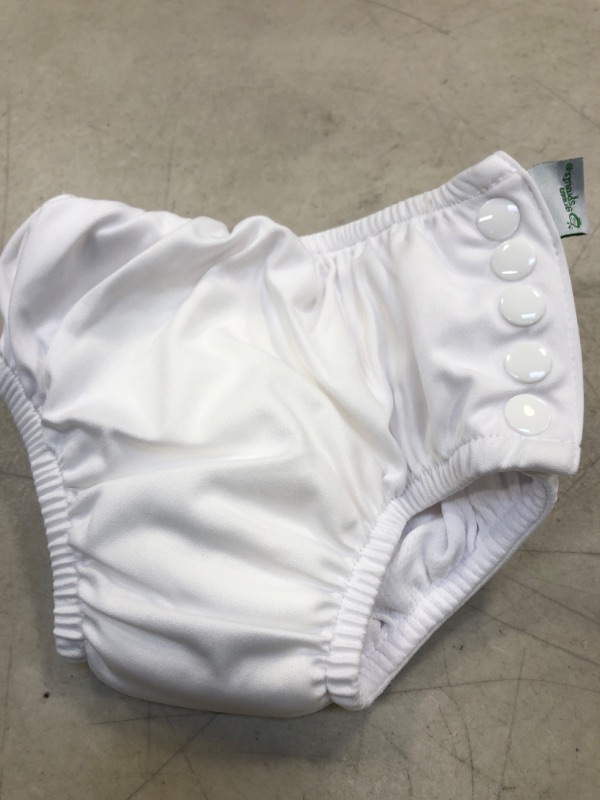 Photo 2 of i play. by green sprouts Snap Reusable Swim Diaper | No other diaper necessary, UPF 50+ protection 18 Month White