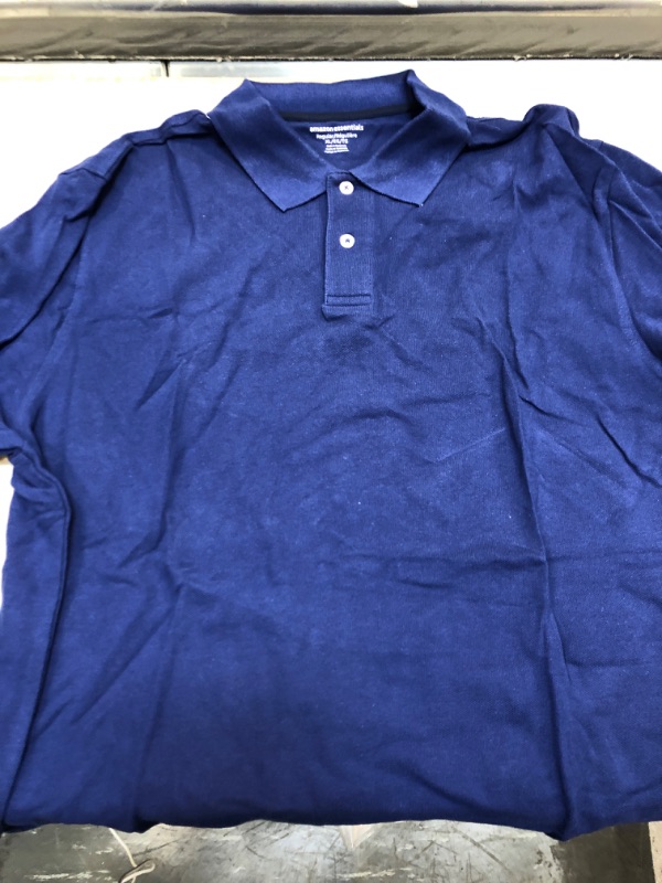 Photo 2 of Amazon Essentials Men's Regular-Fit Cotton Pique Polo Shirt X-Large Navy