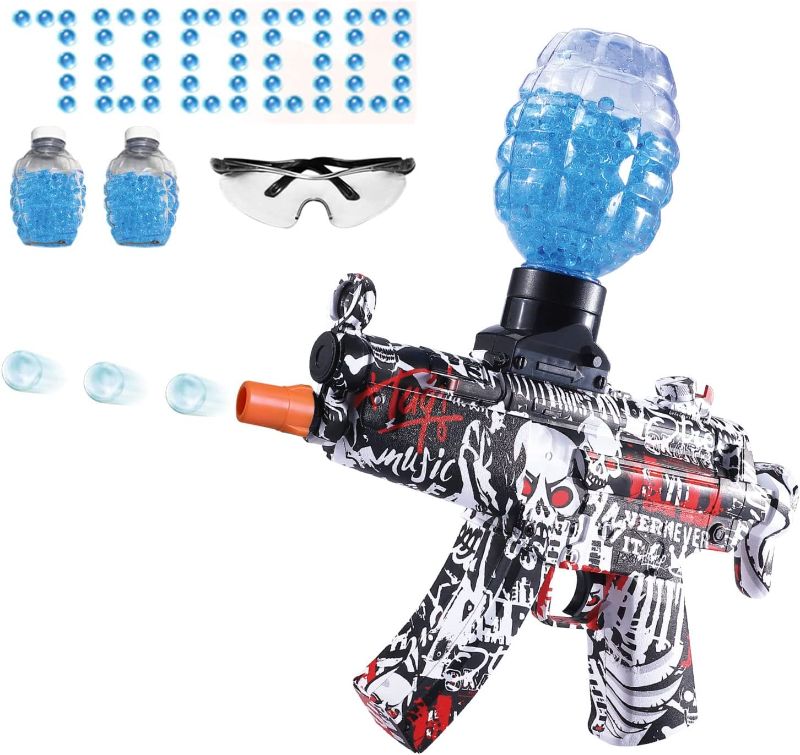 Photo 1 of Jenyolon Gel Ball Blaster, Electric Splatter Ball Blaster Automatic with 70000 Water Beads, MP-5 Splat Ball Blaster Toys for Outdoor Activities Shooting Game Gifts for Boys and Girls Ages 12+ (Red)
