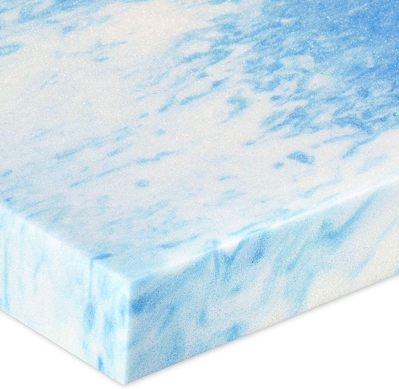 Photo 1 of 4" SealyChill™ Gel + Comfort Memory Foam Mattress Topper with Pillowtop Washable Allergen Resistant Cover, Queen (F02-00161-QN0) , White Topper Queen