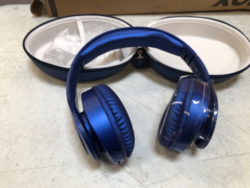 Photo 3 of Bluetooth Headphones Wireless,TUINYO Over Ear Stereo Wireless Headset 40H Playtime with deep bass, Soft Memory-Protein Earmuffs, Built-in Mic Wired Mode PC/Cell Phones/TV-Dark Blue