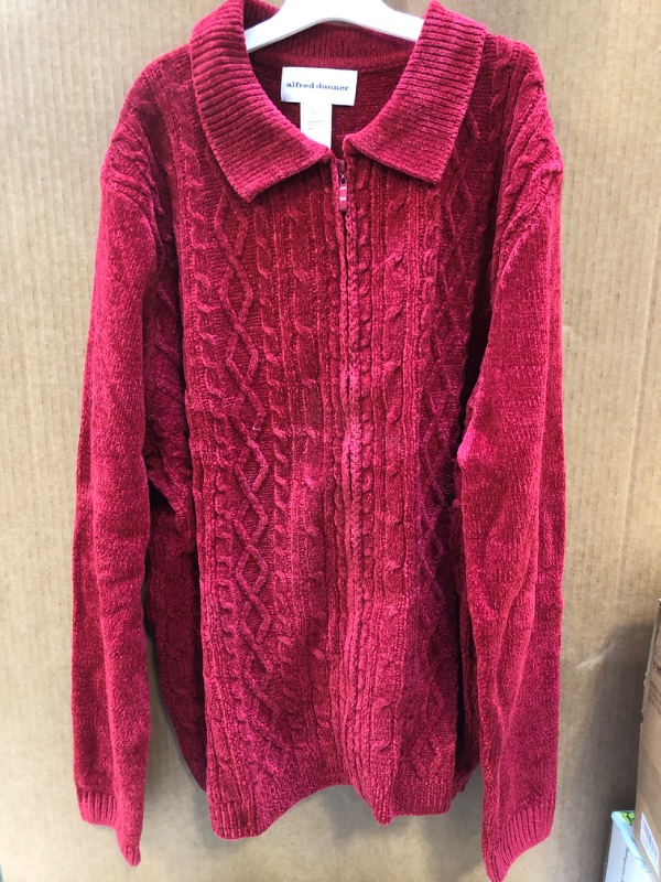 Photo 1 of Alfred Dunner Petite Women's Chenille Cardigan Sweater Small red 