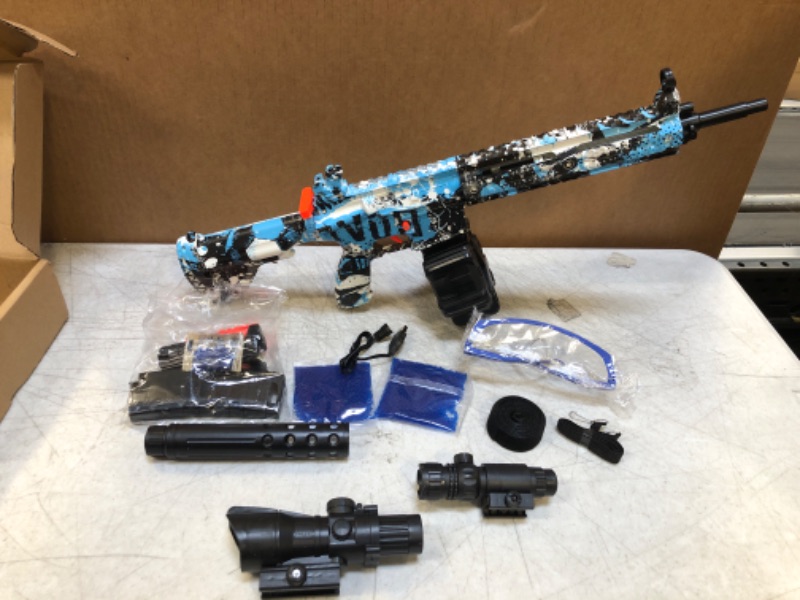 Photo 2 of Big Splatter Blaster Electric ,Automatic M4A1 Ball Blaster with 56000+ Water Beads and Goggles, Outdoor Shooting Game for Adults and Kids ,Ages 12+