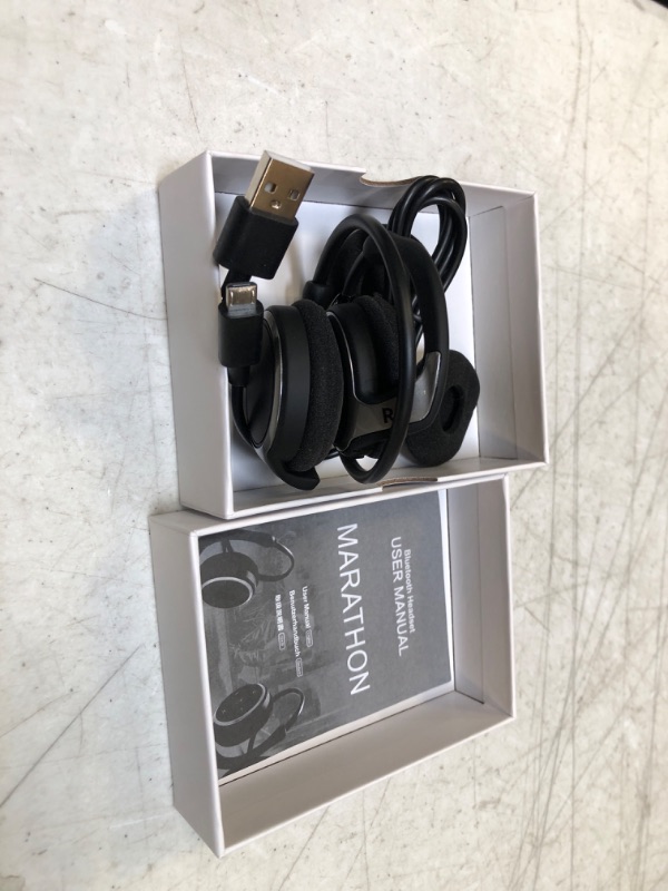 Photo 2 of Small Bluetooth Headphones Wrap Around Head - Sports Wireless Headset with Built in Microphone and Crystal-Clear Sound, Foldable and Carried in The Purse, and 12-Hour Battery Life, Black