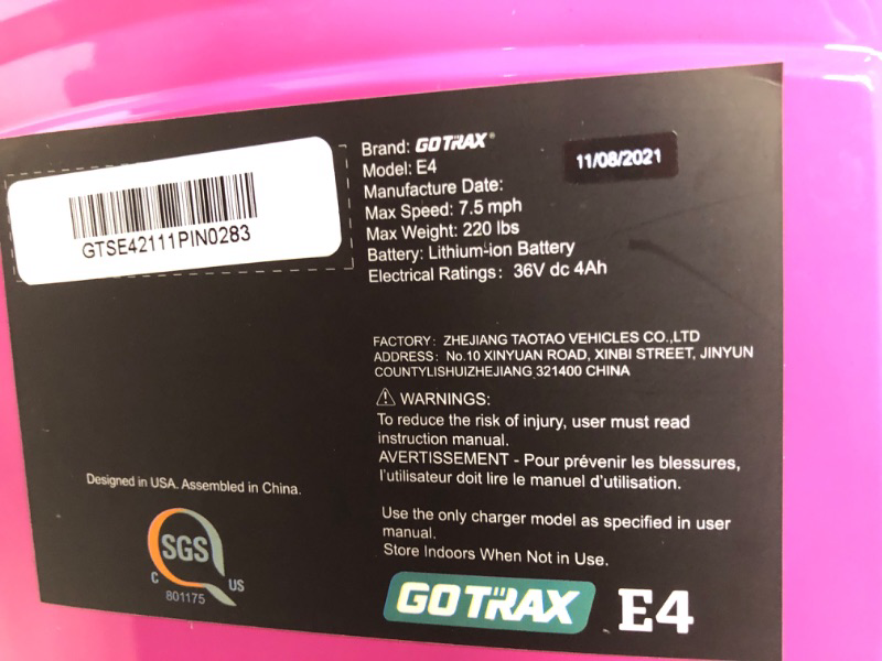 Photo 1 of Gotrax Edge Hoverboard with 6.5" LED Wheels & Headlight, Top 6.2mph & 2.5 Miles Range Power by Dual 200W Motor, UL2272 Certified and 50.4Wh Battery Self Balancing Scooters for 44-176lbs Kids Adults
