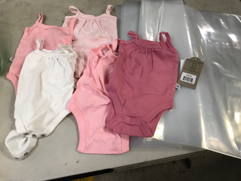 Photo 2 of HonestBaby Baby 5-Pack Organic Cotton Cami Bodysuits SIZE Newborn Pink Ombre
