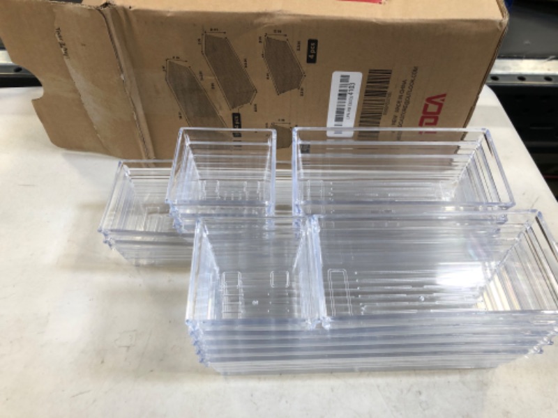 Photo 2 of 14 PCS Clear Plastic Drawer Organizer Tray for Makeup, Kitchen Utensils, Jewelries and Gadgets