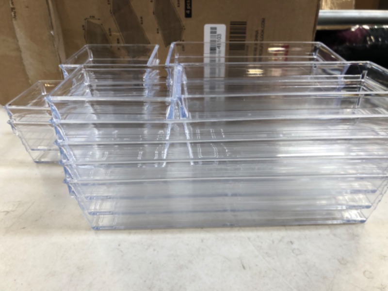 Photo 3 of 14 PCS Clear Plastic Drawer Organizer Tray for Makeup, Kitchen Utensils, Jewelries and Gadgets