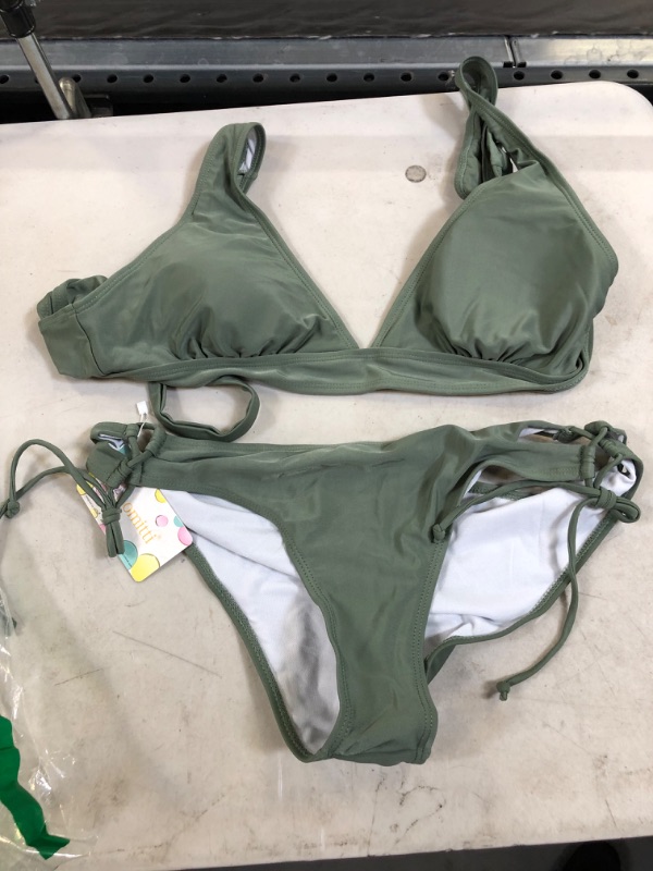 Photo 1 of 2 piece green bathing suit size large 