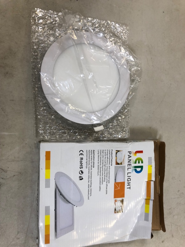 Photo 2 of Yescom 6 Inch LED Recessed Light Ultra-Thin Ceiling Panel 3000K Wafer Downlight 12W Eqv 100W Warm White 960LM Brightness ROHS Certified 1 Pack Warm White