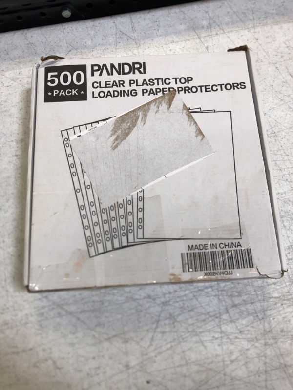 Photo 3 of Sheet Protectors, PANDRI 500 Pack Clear Heavy Duty Plastic Page Protectors Sheet Reinforced 11-Hole Fit for 3 Ring Binder Fits Standard 8.5 x 11 Paper, 9.25 x 11.25 Top Loaded, Acid Free