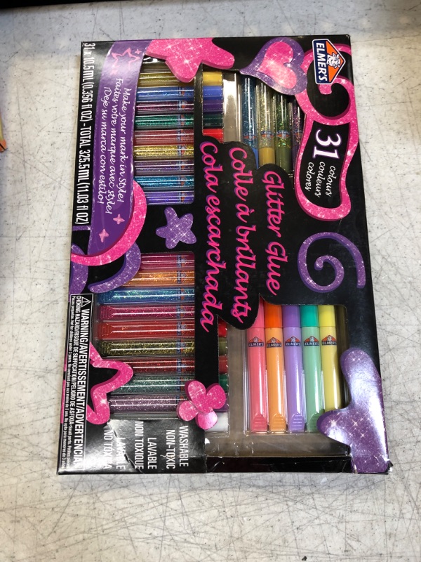 Photo 2 of Elmer's 3D Washable Glitter Glue Pens, 31 Rainbow and Glitter Colors (E198) 31 Count Classic + Rainbow Glitter