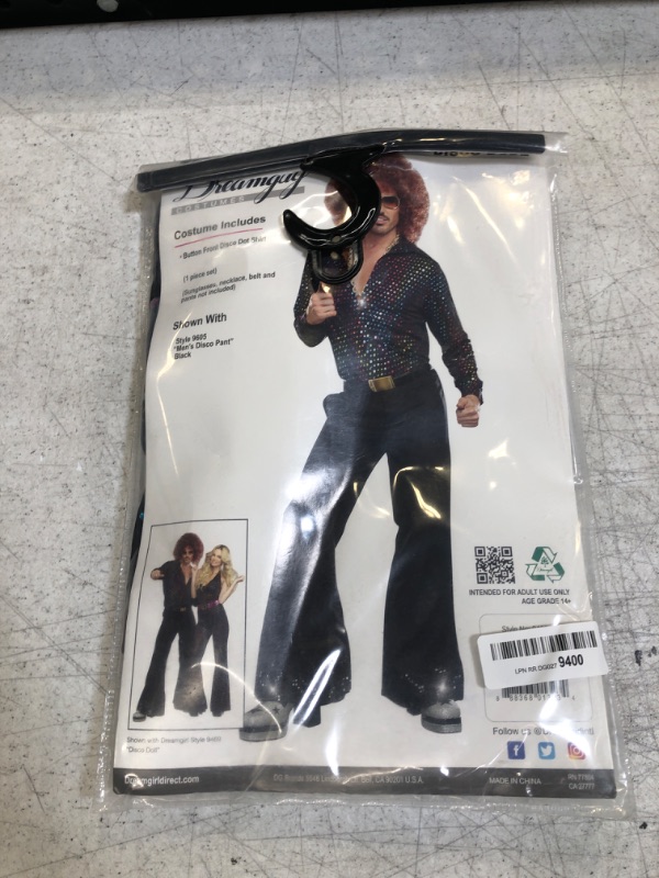 Photo 2 of Dreamgirl Men's Adult Fashion Disco Dude Costume Large Multi-colored