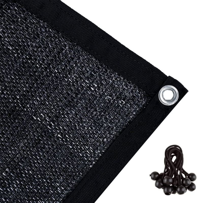Photo 1 of Agfabric 60% Greenhouse Shade Cloth Cover with Grommets 8’ X 12’, Black
