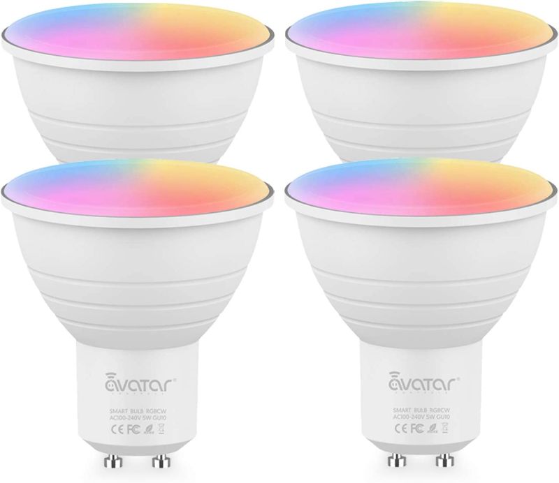 Photo 1 of 4 Pack Smart Bulb GU10, Alexa LED Light Bulbs Music Sync RGBCW Color Changing Dimmable WiFi Spot Lights Works with Google Home, Quick Connection
