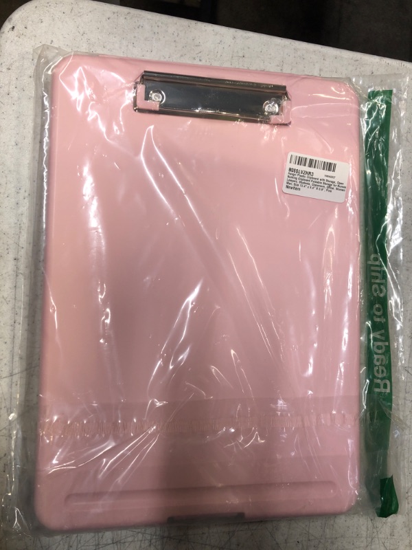 Photo 2 of Hongri Plastic Clipboard with Storage, Open Nursing Clipboard Foldable Storage for Nurses, Lawyers, Students, Classroom, Office, Women, Man, Size 13.4" x 9.4" X 0.9", Pink