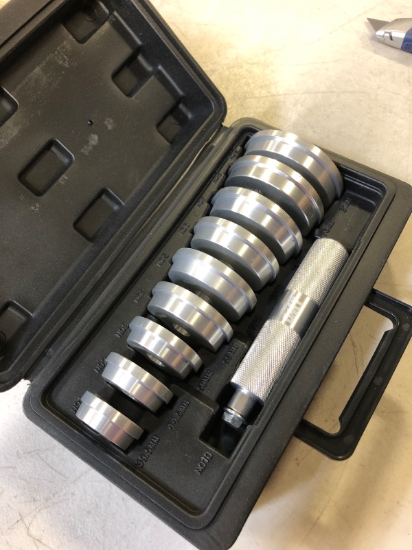 Photo 2 of Orion Motor Tech Bearing Race and Seal Bushing Driver Install Set 9 Discs Collar Axle Housing with Carrying Case Master/Universal Aluminum Bush Drive Seal Kit for Automotive Wheel Bearings