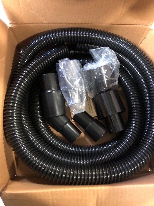 Photo 2 of 10 Foot Long Dust Collection Power Tool Hose Kit with 6 Threaded Fittings/Attachments for Multiple Types/Brands of Power Tools and Work Shop Vacuums 6 Fittings