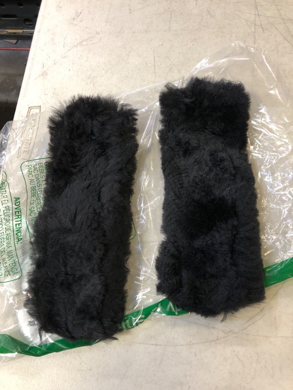 Photo 2 of 2Pack Genuine Sheepskin Seat Belt Strap Covers for Car, Truck, Backpack, Black Fuzzy Seat Belt Pads for Shoulder Soft Comfy