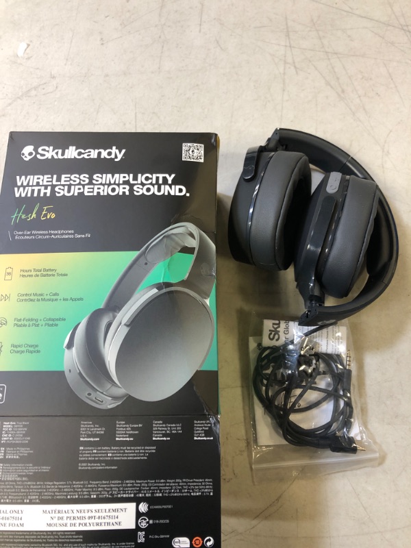 Photo 2 of Skullcandy Hesh Evo Bluetooth Headphones for iPhone and Android with Microphone / 36 Hours Battery Life / Great for Music, School, Travel and Gaming / Wireless Headphones - Black Single True Black
USED - UNABLE TO TEST