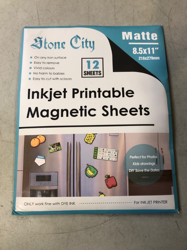 Photo 2 of Stone City Magnetic Sheets Printable Matte Paper 12mil Thick for Inkjet Printers 8.5x 11 Inches 12 Sheets