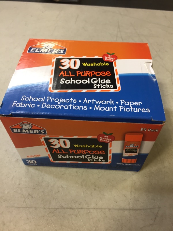 Photo 3 of Elmer's School WashableRemovable Glue Sticks, 0.24 oz., White, 30/Pack (E556)