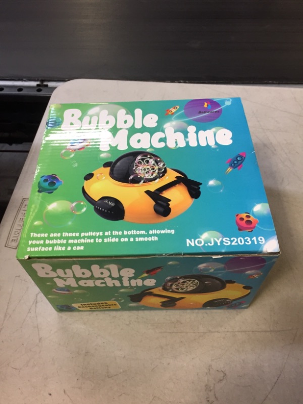 Photo 1 of Betheaces Bubble Machine - Spaceship Theme Bubble Maker 2000+ Bubbles Per Minute, Bubble Machine Toys for Kids Boys Girls Toddlers, Automatic Bubble Blower with Bubble Solution (Yellow)