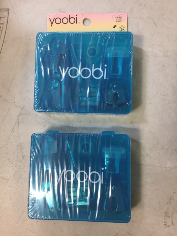 Photo 2 of Yoobi Blue Mini Office Supply Kit – Mini School Supplies Kit for Kids & Adults – Includes Scissors, Mini Stapler, Staple Remover, Staples, Tape Dispenser & More – School, Home or Office Supplies Kit 1 Pack Blue 2 PCK 